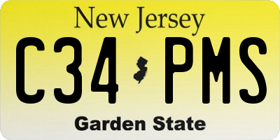 NJ license plate C34PMS