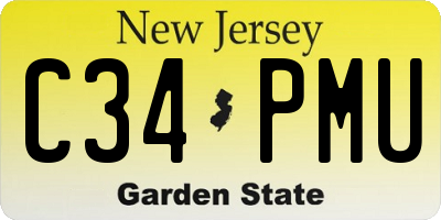 NJ license plate C34PMU