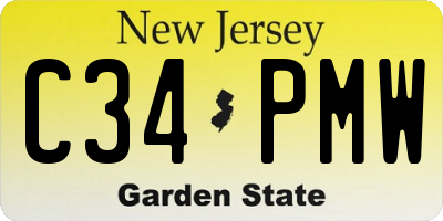 NJ license plate C34PMW