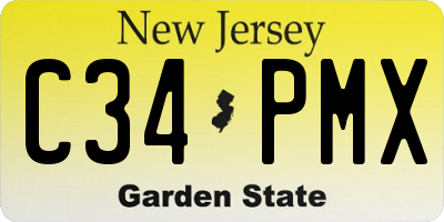 NJ license plate C34PMX