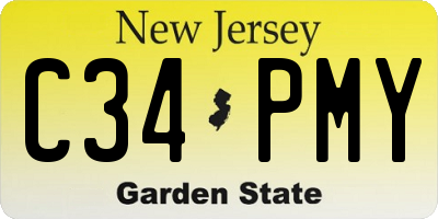 NJ license plate C34PMY