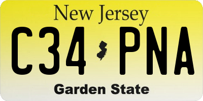 NJ license plate C34PNA