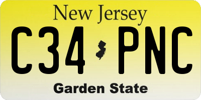 NJ license plate C34PNC