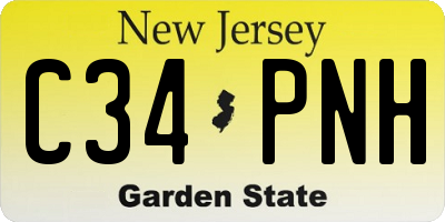 NJ license plate C34PNH