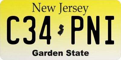 NJ license plate C34PNI