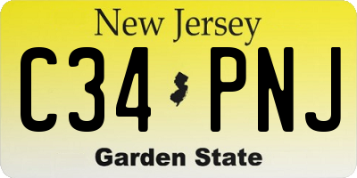 NJ license plate C34PNJ
