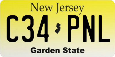 NJ license plate C34PNL