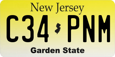 NJ license plate C34PNM