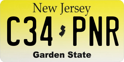 NJ license plate C34PNR