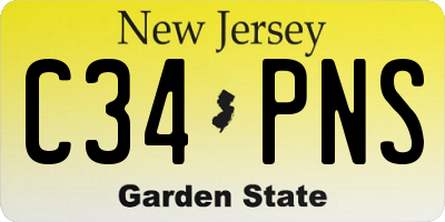 NJ license plate C34PNS