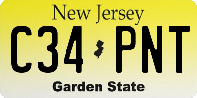 NJ license plate C34PNT
