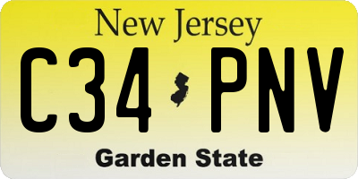 NJ license plate C34PNV