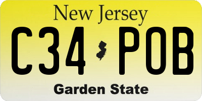 NJ license plate C34POB