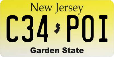 NJ license plate C34POI