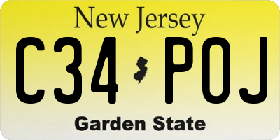 NJ license plate C34POJ