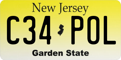 NJ license plate C34POL