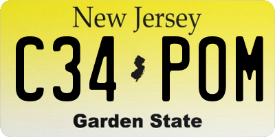NJ license plate C34POM