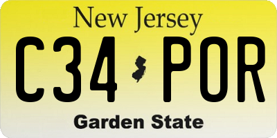 NJ license plate C34POR
