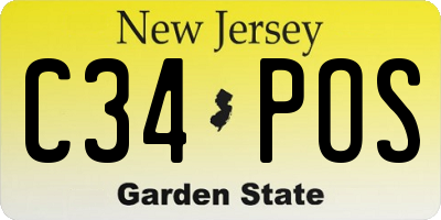 NJ license plate C34POS