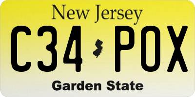 NJ license plate C34POX