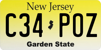 NJ license plate C34POZ