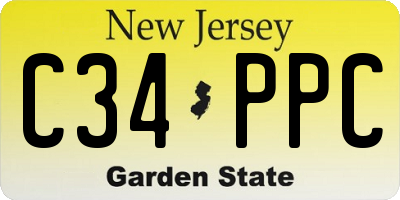 NJ license plate C34PPC