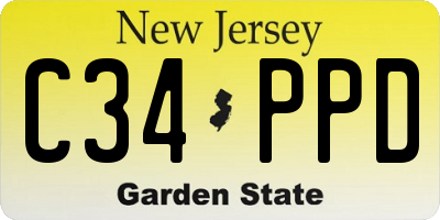 NJ license plate C34PPD