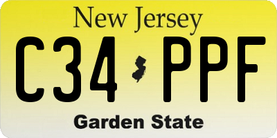 NJ license plate C34PPF