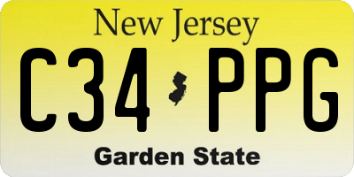 NJ license plate C34PPG