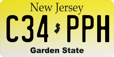 NJ license plate C34PPH