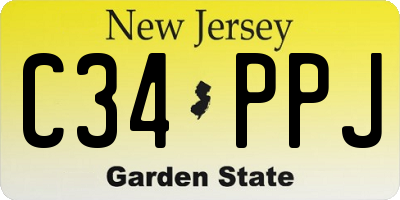 NJ license plate C34PPJ
