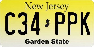 NJ license plate C34PPK