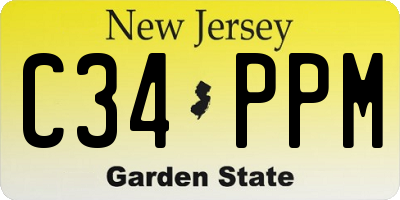 NJ license plate C34PPM