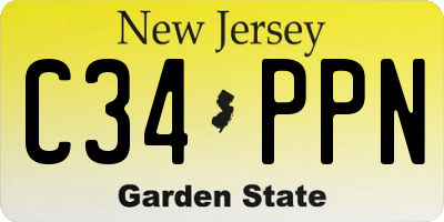 NJ license plate C34PPN