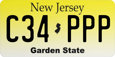 NJ license plate C34PPP