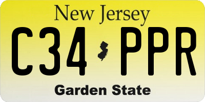 NJ license plate C34PPR