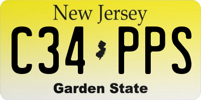 NJ license plate C34PPS