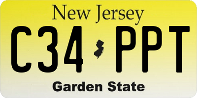 NJ license plate C34PPT