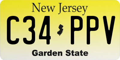 NJ license plate C34PPV