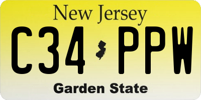 NJ license plate C34PPW