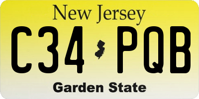 NJ license plate C34PQB