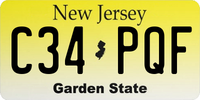 NJ license plate C34PQF
