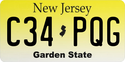 NJ license plate C34PQG
