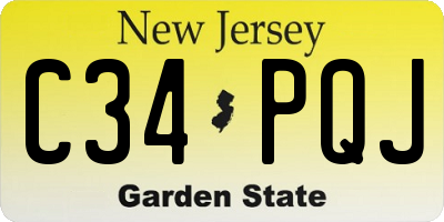 NJ license plate C34PQJ