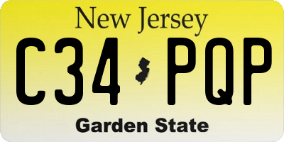 NJ license plate C34PQP
