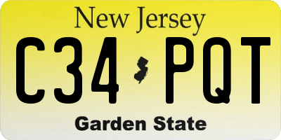 NJ license plate C34PQT