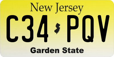 NJ license plate C34PQV