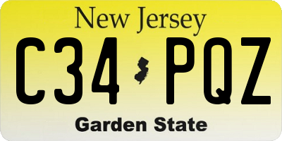 NJ license plate C34PQZ