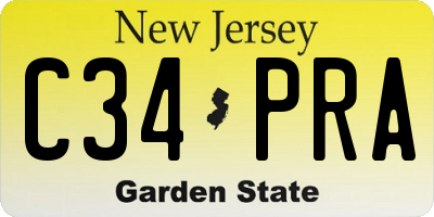 NJ license plate C34PRA