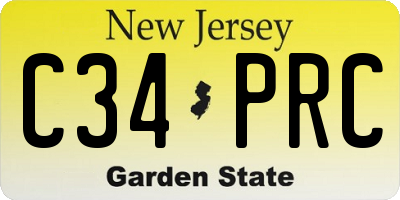 NJ license plate C34PRC